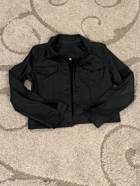 Kut From The Kloth Coated Black Faux Leather Jacket Size M